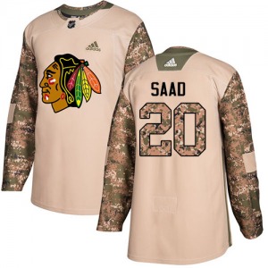 Adult Authentic Chicago Blackhawks Brandon Saad Camo Veterans Day Practice Official Adidas Jersey