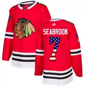 Youth Authentic Chicago Blackhawks Brent Seabrook Red USA Flag Fashion Official Adidas Jersey