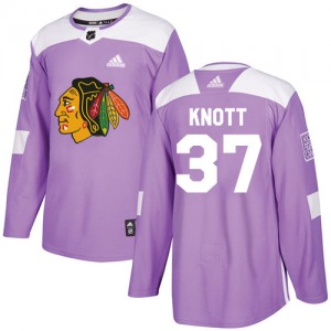Youth Authentic Chicago Blackhawks Graham Knott Purple Fights Cancer Practice Official Adidas Jersey