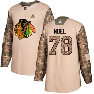 Adult Authentic Chicago Blackhawks Nathan Noel Camo Veterans Day Practice Official Adidas Jersey