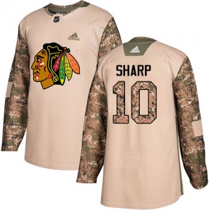 Youth Authentic Chicago Blackhawks Patrick Sharp Camo Veterans Day Practice Official Adidas Jersey