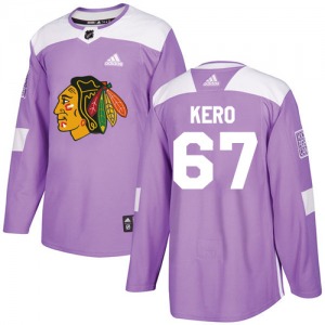 Adult Authentic Chicago Blackhawks Tanner Kero Purple Fights Cancer Practice Official Adidas Jersey