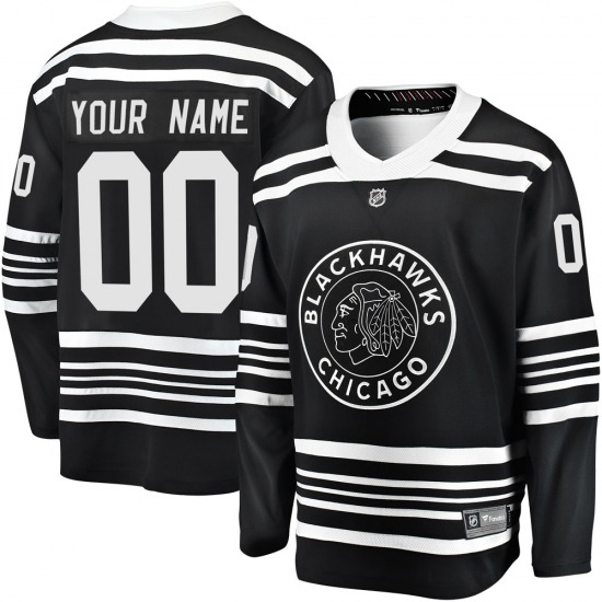 Adult Premier Chicago Blackhawks Custom Black Custom Breakaway Alternate 2019/20 Official Fanatics Branded Jersey