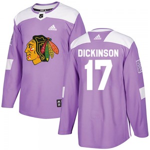 Youth Authentic Chicago Blackhawks Jason Dickinson Purple Fights Cancer Practice Official Adidas Jersey
