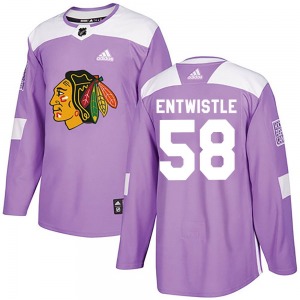 Youth Authentic Chicago Blackhawks Mackenzie Entwistle Purple MacKenzie Entwistle Fights Cancer Practice Official Adidas Jersey