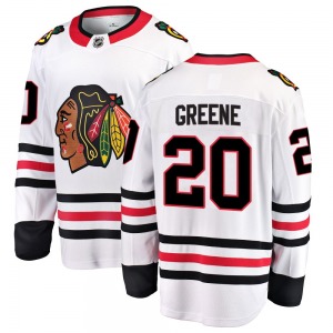 Adult Breakaway Chicago Blackhawks Ryan Greene White Away Official Fanatics Branded Jersey