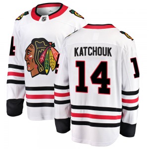 Adult Breakaway Chicago Blackhawks Boris Katchouk White Away Official Fanatics Branded Jersey
