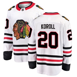 Adult Breakaway Chicago Blackhawks Cliff Koroll White Away Official Fanatics Branded Jersey