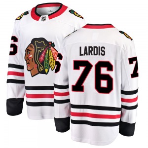 Adult Breakaway Chicago Blackhawks Nick Lardis White Away Official Fanatics Branded Jersey