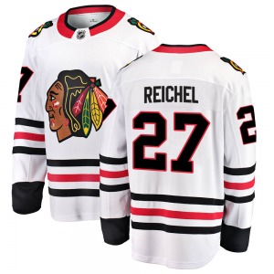 Adult Breakaway Chicago Blackhawks Lukas Reichel White Away Official Fanatics Branded Jersey