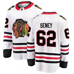 Adult Breakaway Chicago Blackhawks Brett Seney White Away Official Fanatics Branded Jersey