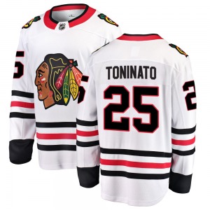 Adult Breakaway Chicago Blackhawks Dominic Toninato White Away Official Fanatics Branded Jersey