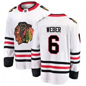 Adult Breakaway Chicago Blackhawks Shea Weber White Away Official Fanatics Branded Jersey
