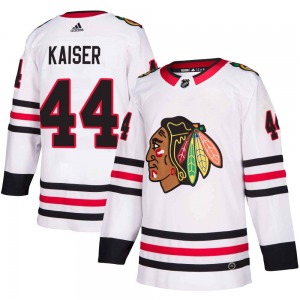 Youth Authentic Chicago Blackhawks Wyatt Kaiser White Away Official Adidas Jersey