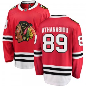 Youth Breakaway Chicago Blackhawks Andreas Athanasiou Red Home Official Fanatics Branded Jersey