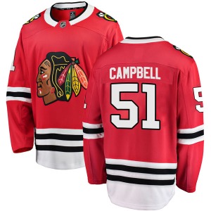 Youth Breakaway Chicago Blackhawks Brian Campbell Red Home Official Fanatics Branded Jersey