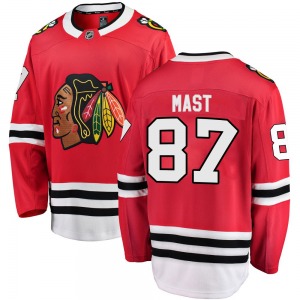 Youth Breakaway Chicago Blackhawks Ryan Mast Red Home Official Fanatics Branded Jersey