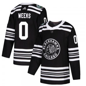 Adult Authentic Chicago Blackhawks Mitchell Weeks Black 2019 Winter Classic Official Adidas Jersey
