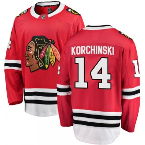 Adult Breakaway Chicago Blackhawks Kevin Korchinski Red Home Official Fanatics Branded Jersey