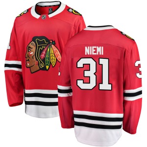 Adult Breakaway Chicago Blackhawks Antti Niemi Red Home Official Fanatics Branded Jersey