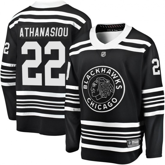 Adult Premier Chicago Blackhawks Andreas Athanasiou Black Breakaway Alternate 2019/20 Official Fanatics Branded Jersey