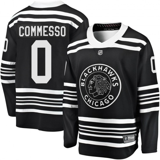 Adult Premier Chicago Blackhawks Drew Commesso Black Breakaway Alternate 2019/20 Official Fanatics Branded Jersey