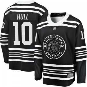 Adult Premier Chicago Blackhawks Dennis Hull Black Breakaway Alternate 2019/20 Official Fanatics Branded Jersey