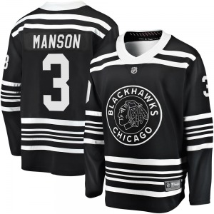 Adult Premier Chicago Blackhawks Dave Manson Black Breakaway Alternate 2019/20 Official Fanatics Branded Jersey