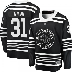 Adult Premier Chicago Blackhawks Antti Niemi Black Breakaway Alternate 2019/20 Official Fanatics Branded Jersey