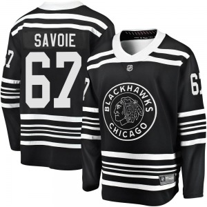 Adult Premier Chicago Blackhawks Samuel Savoie Black Breakaway Alternate 2019/20 Official Fanatics Branded Jersey