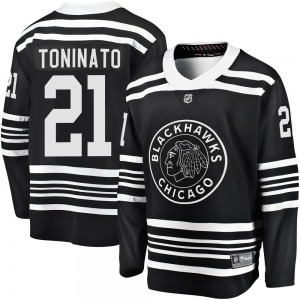 Adult Premier Chicago Blackhawks Dominic Toninato Black Breakaway Alternate 2019/20 Official Fanatics Branded Jersey