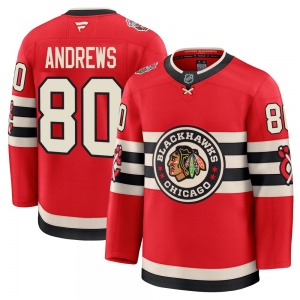 Youth Premium Chicago Blackhawks Zach Andrews Red 2025 Winter Classic Official Fanatics Jersey