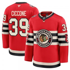 Youth Premium Chicago Blackhawks Enrico Ciccone Red 2025 Winter Classic Official Fanatics Jersey