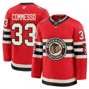 Youth Premium Chicago Blackhawks Drew Commesso Red 2025 Winter Classic Official Fanatics Jersey