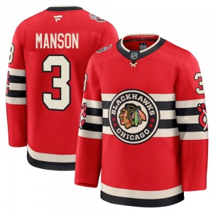 Youth Premium Chicago Blackhawks Dave Manson Red 2025 Winter Classic Official Fanatics Jersey