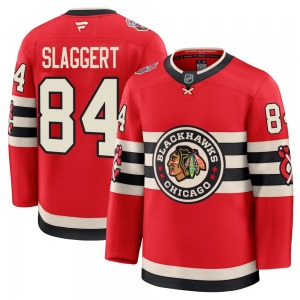 Youth Premium Chicago Blackhawks Landon Slaggert Red 2025 Winter Classic Official Fanatics Jersey
