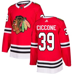 Adult Authentic Chicago Blackhawks Enrico Ciccone Red Home Official Adidas Jersey
