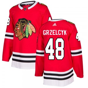 Adult Authentic Chicago Blackhawks Matt Grzelcyk Red Home Official Adidas Jersey