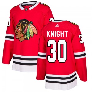 Adult Authentic Chicago Blackhawks Spencer Knight Red Home Official Adidas Jersey