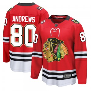 Youth Breakaway Chicago Blackhawks Zach Andrews Red Centennial Official Fanatics Jersey