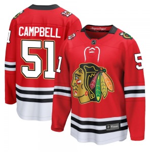Youth Breakaway Chicago Blackhawks Brian Campbell Red Centennial Official Fanatics Jersey