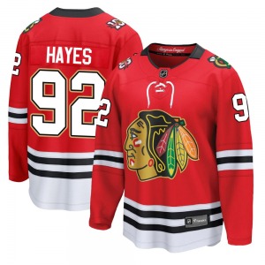 Youth Breakaway Chicago Blackhawks Gavin Hayes Red Centennial Official Fanatics Jersey