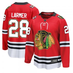 Youth Breakaway Chicago Blackhawks Steve Larmer Red Centennial Official Fanatics Jersey