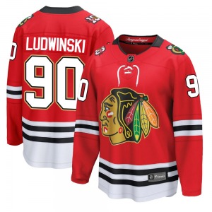 Youth Breakaway Chicago Blackhawks Paul Ludwinski Red Centennial Official Fanatics Jersey