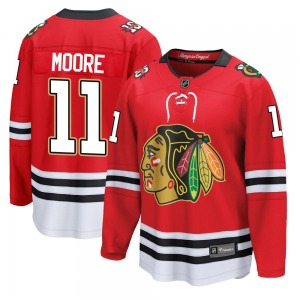 Youth Breakaway Chicago Blackhawks Oliver Moore Red Centennial Official Fanatics Jersey