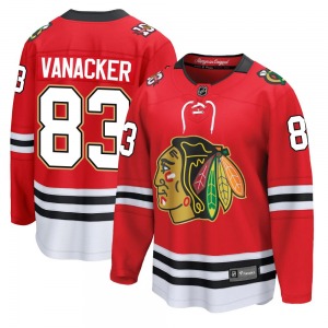 Youth Breakaway Chicago Blackhawks Marek Vanacker Red Centennial Official Fanatics Jersey