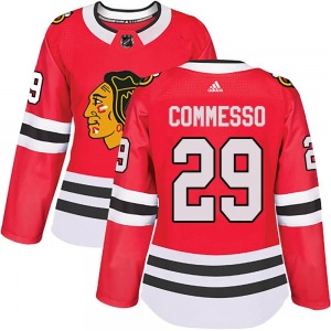 Women's Authentic Chicago Blackhawks Drew Commesso Red Home Official Adidas Jersey