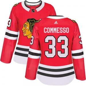 Women's Authentic Chicago Blackhawks Drew Commesso Red Home Official Adidas Jersey