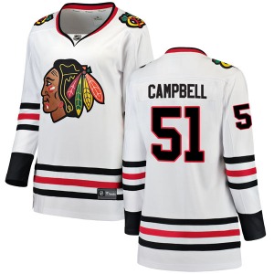Women's Breakaway Chicago Blackhawks Brian Campbell White Away Official Fanatics Branded Jersey