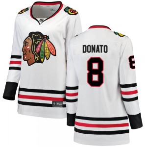 Women's Breakaway Chicago Blackhawks Ryan Donato White Away Official Fanatics Branded Jersey